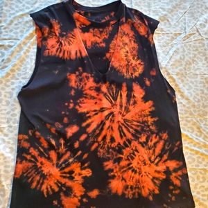 Custom reverse tie dye top